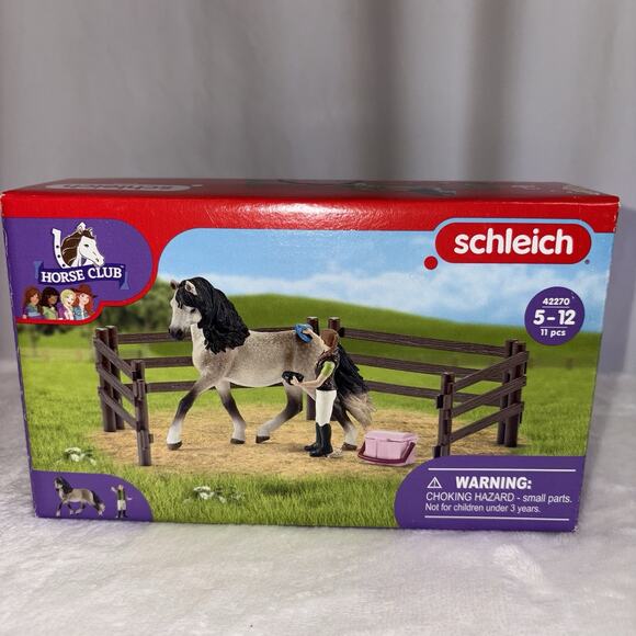 Schleich Horse & Rider Care Set 42270 Andalusian Fence Equestrian Toy NEW - Picture 1 of 6